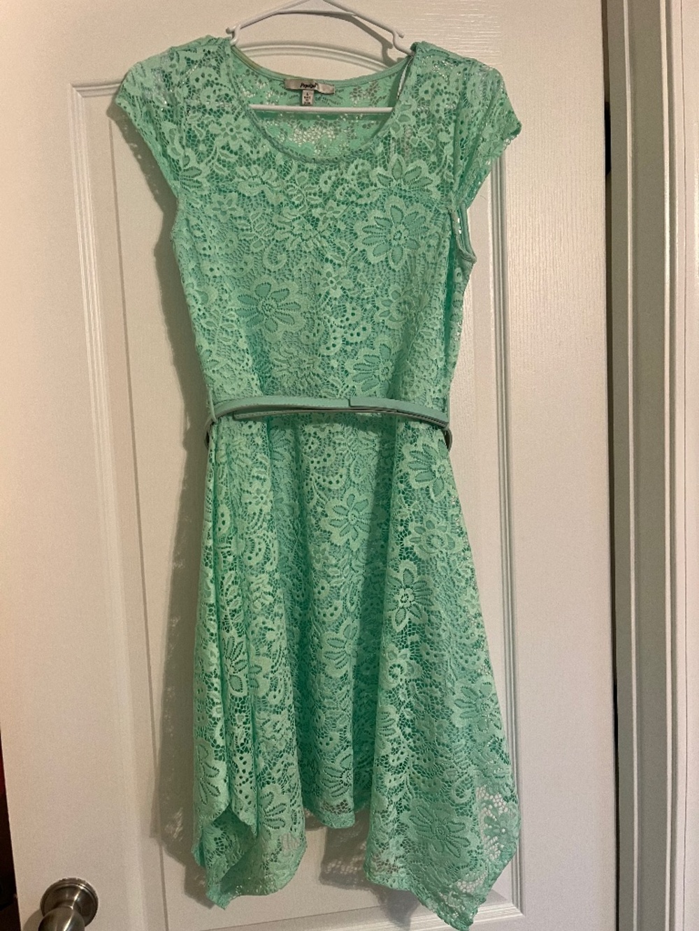 Mint green summer lace dress